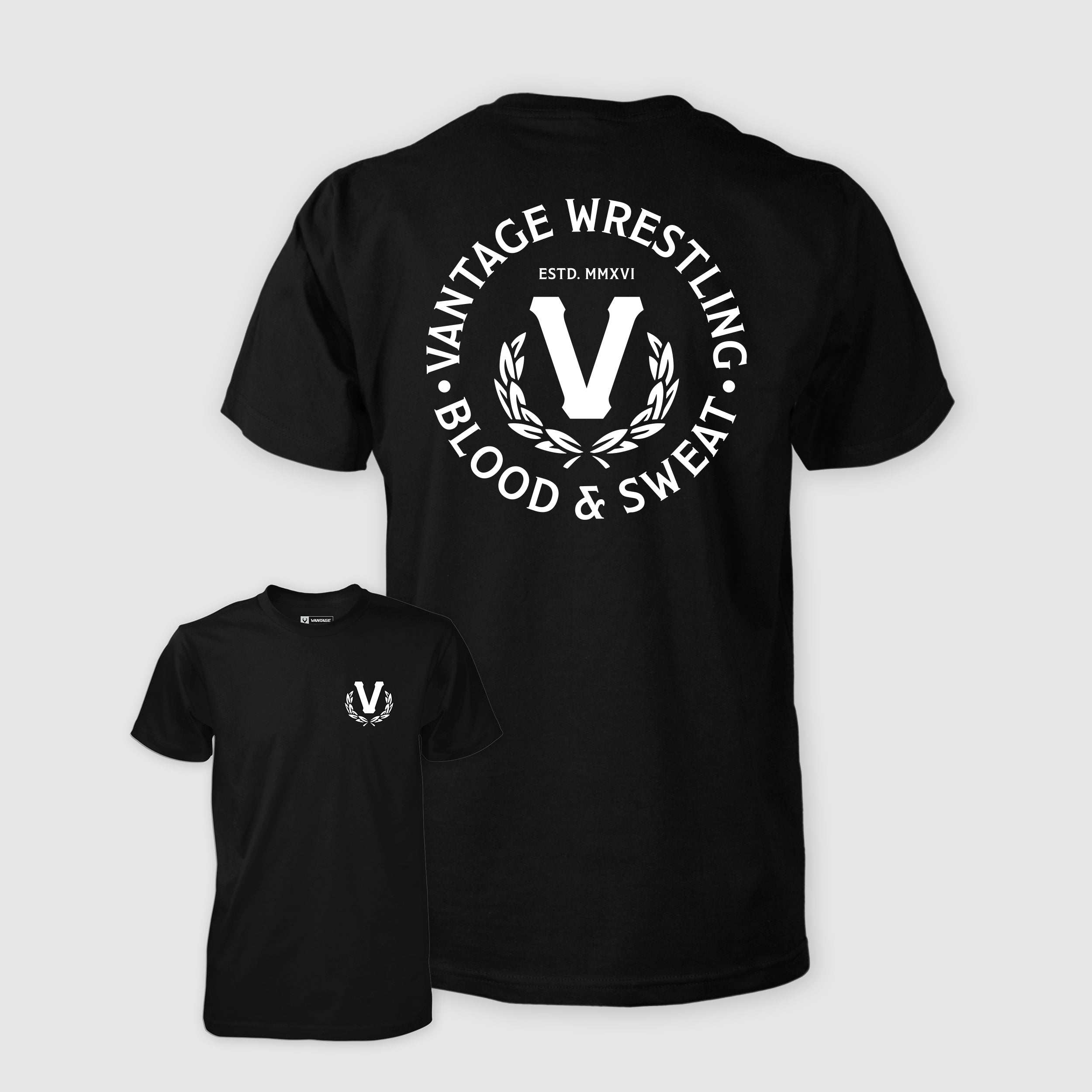 Vantage Blood & Sweat Tee Black Vantage Wrestling