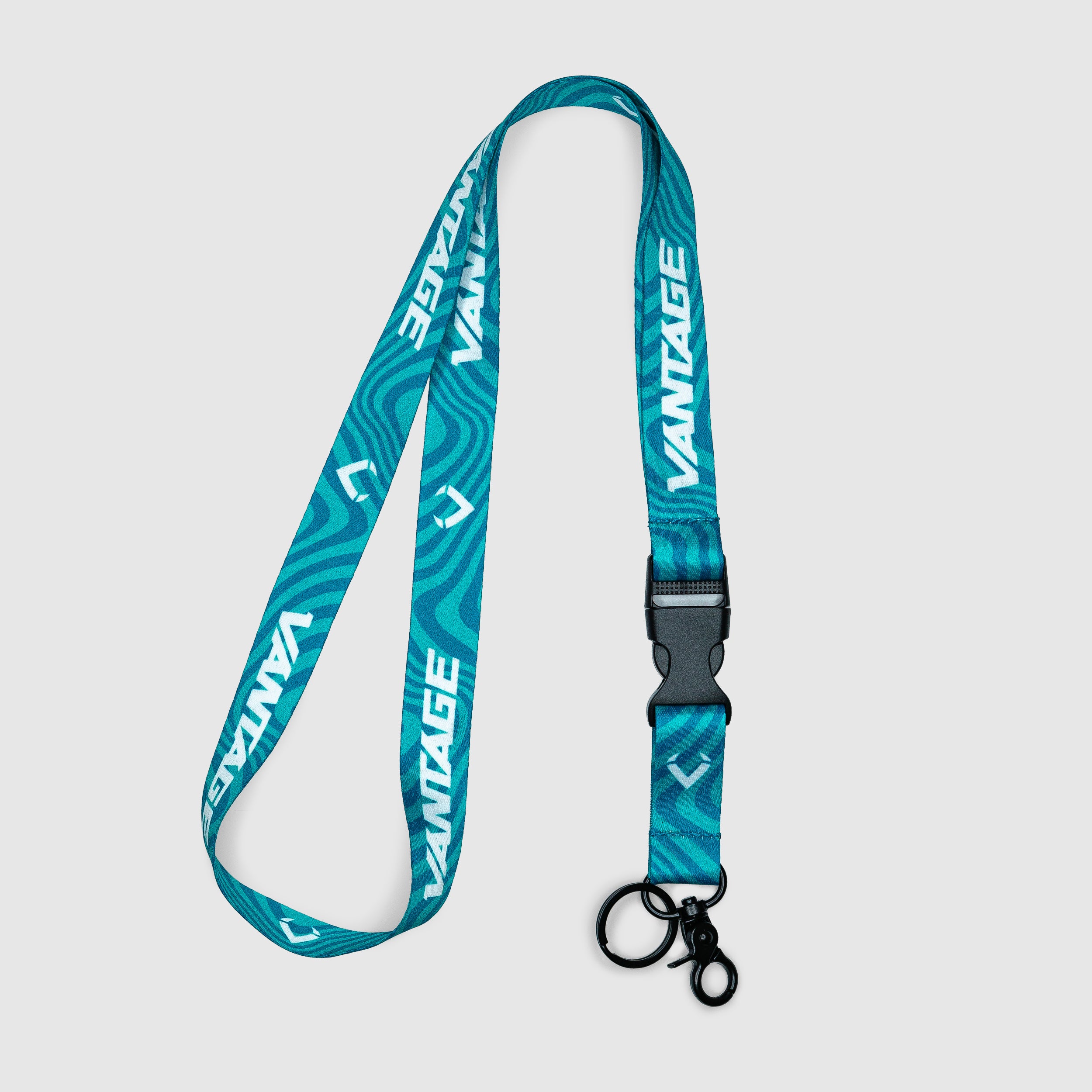 Vantage Wavy Lanyard - Turquoise/White