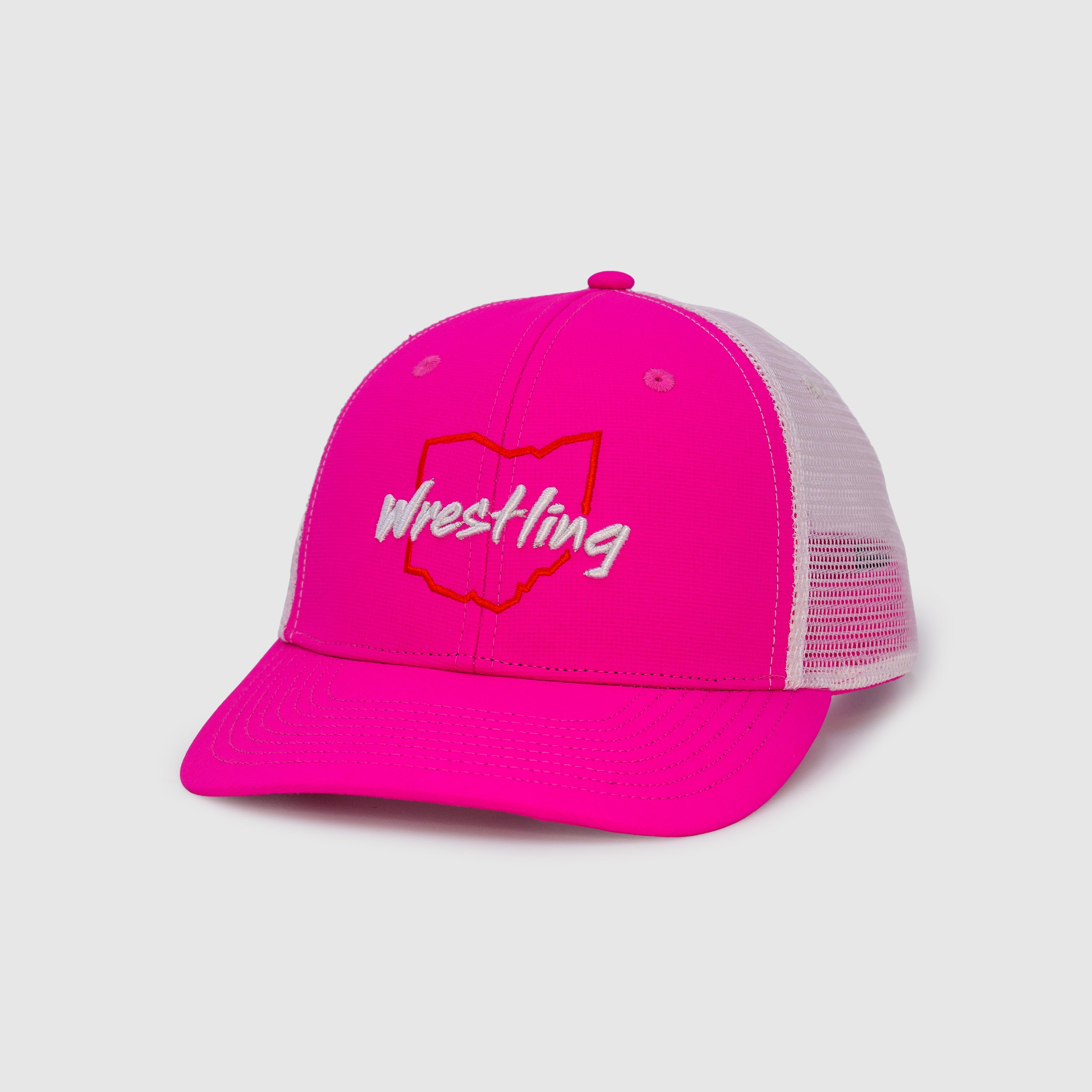 Ohio Wrestling Snapback - Pink/White