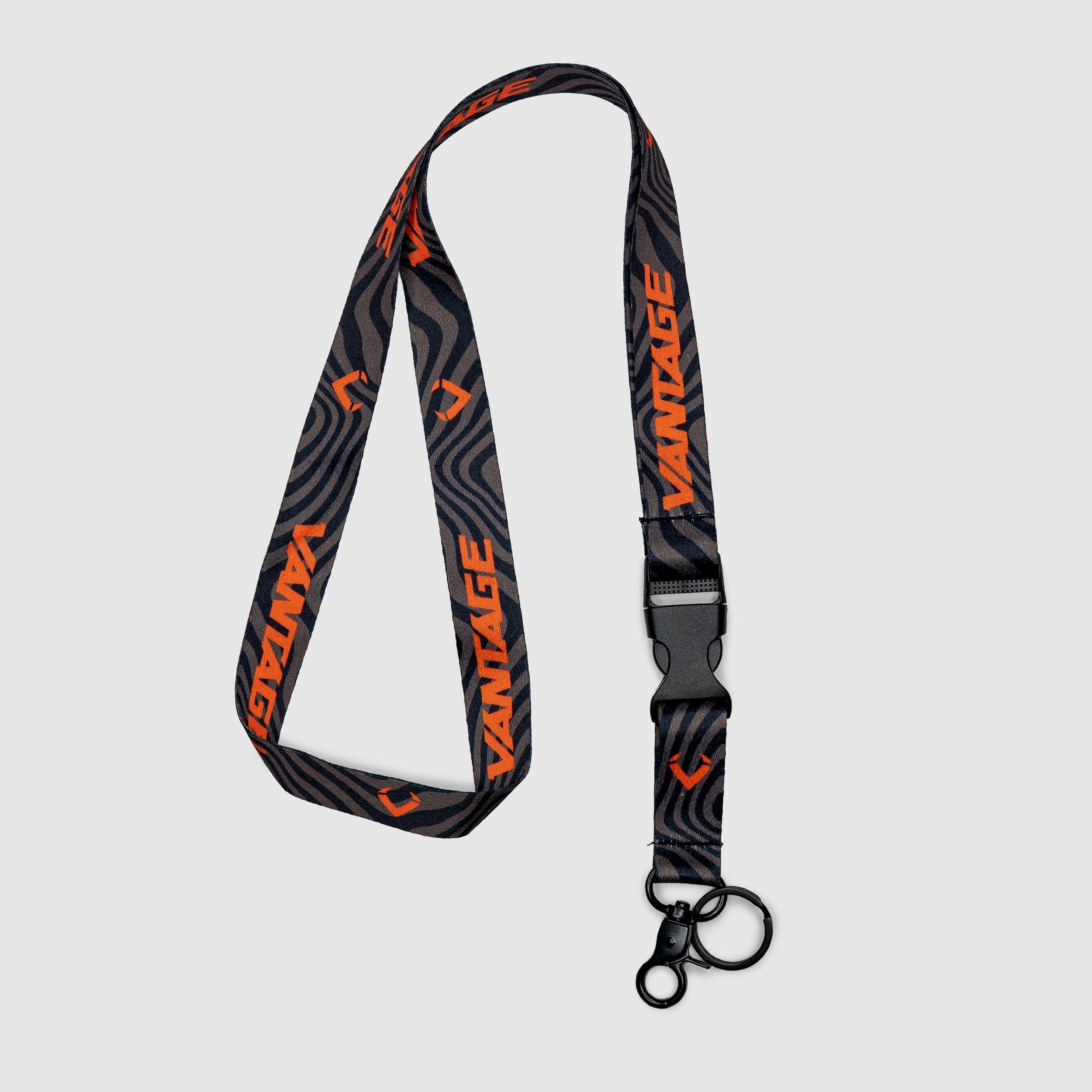 Vantage Wavy Lanyard - Black/Orange